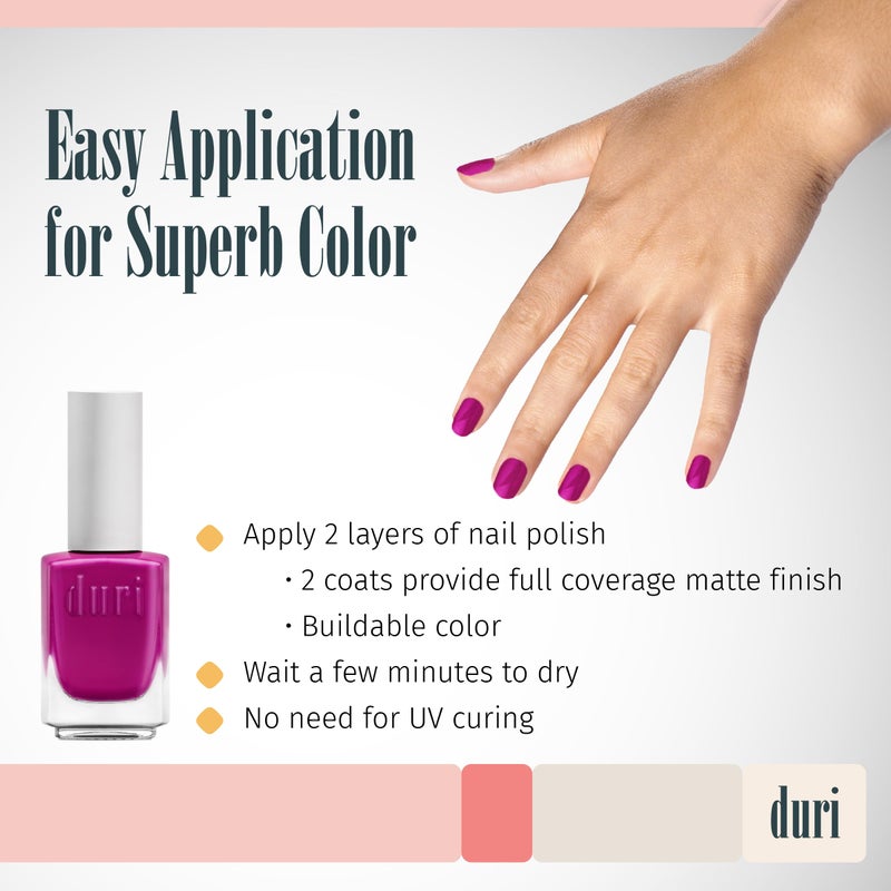 duri 156N Orchid - Neon Purple Nail Polish, Matte Finish, Quick Drying, 0.45 Fl Oz - Image 3